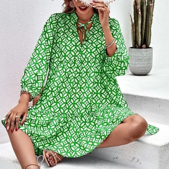 green emerald velvet dress CurveWow Smock Dress Green Disty Floral – Curvewow
